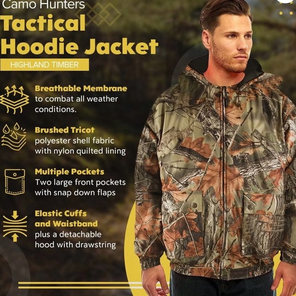 TrailCrest Boy's Medium Tactical Hoodie Jacket Insulated Warm Camo Hunting Gear - Picture 7 of 9